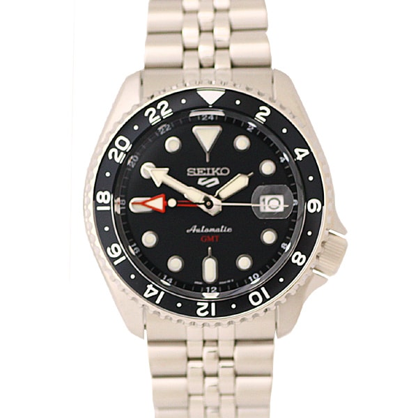 SEIKO SSK001K1 Watch - Automatic Movement Men's Watch 10BAR Water Resistant GMT Function Stainless Steel Bracelet
