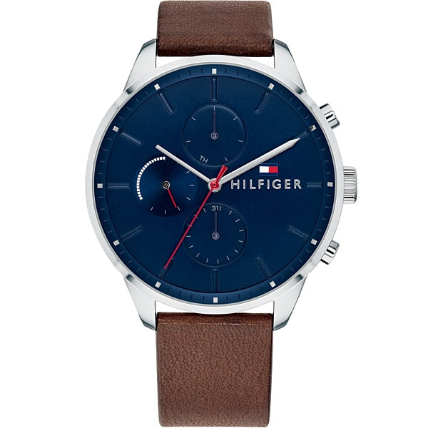 TOMMY HILFIGER 1791487 Watch - Brown Belt with Navy Dial Stylish Design 2 Year Warranty Perfect for Everyday Wear
