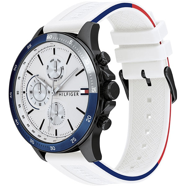 TOMMY HILFIGER 1791723 Watch - Stylish White Belt Watch with Elegant White Dial and 2 Year Warranty for Timeless Fashion (Ima