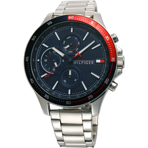 TOMMY HILFIGER 1791718 Watch - Stylish SS Belt with Navy Dial, Durable Design, 2 Year Warranty, Perfect for Everyday Wear