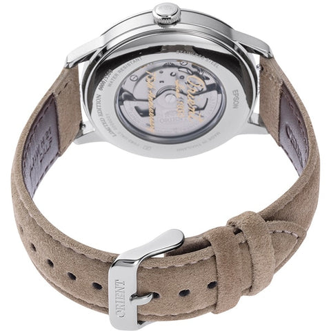 ORIENT RN-AK0808S Watch - Men's Classic Bambino SUN & MOON 75th Anniversary Limited Edition Automatic Watch with Calf Band (I