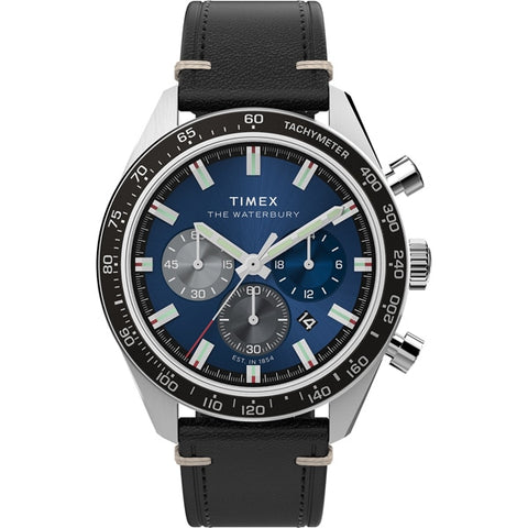 TIMEX TW2Y18600 Waterbury Traditional Chrono by TIMEX - 1-Year Warranty, Blue Dial, Model [Genuine Product]