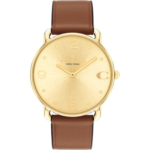 COACH 14504201 Watch - COACH ELLIOT 2-Year Warranty [Parallel Import] Brown Belt - Stylish & Durable Accessory
