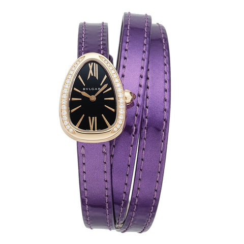 BVLGARI SPP27BGLD Women's Leather Strap Luxury Watch 2-Year Warranty Elegant Design Timeless Style
