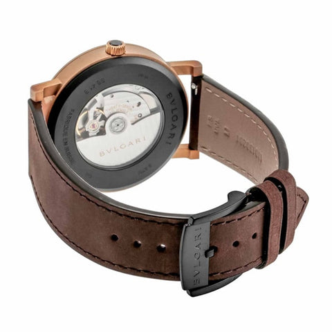 BVLGARI BB41BBSBLD/MB Men's Alligator Belt with Luxurious Texture, Durable Craftsmanship, and 2 Year Warranty for Timeless Style