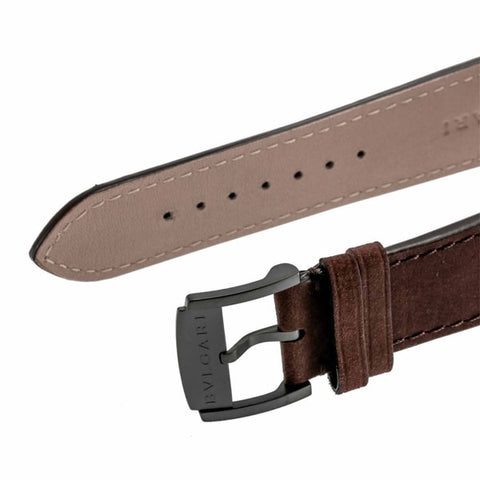 BVLGARI BB41BBSBLD/MB Men's Alligator Belt with Luxurious Texture, Durable Craftsmanship, and 2 Year Warranty for Timeless Style