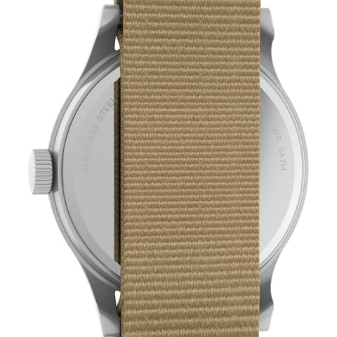 TIMEX TW2Y12000 TIMEX MK1 Handwind 1-Year Warranty Black Watch (Model: ) with Beige Strap - Genuine Product