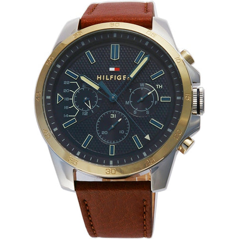 TOMMY HILFIGER 1791561 Watch - Brown Leather Watch with Navy Dial Stylish Design 2 Year Warranty Perfect for Everyday Wear