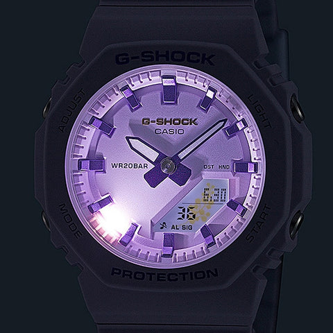 CASIO GMA P2125W 6AJR Ladies G SHOCK Analog Digital Water Resistant Stopwatch LED Display Stylish Purple Design