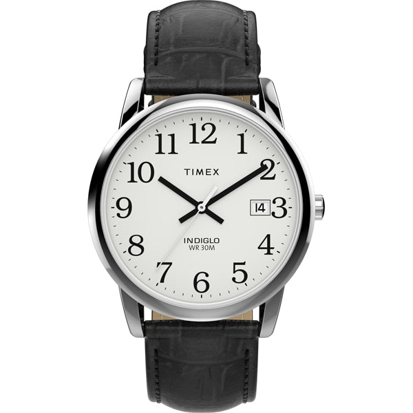 TIMEX TW2W95400 Watch - TIMEX Easy Reader 1-Year Warranty White Watch (Model: ) with Black Band - Genuine Product