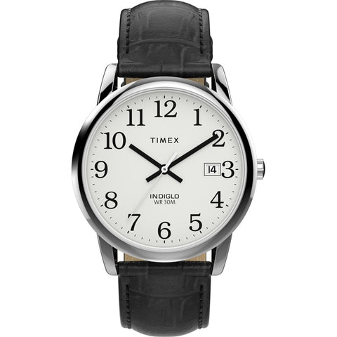 TIMEX TW2W95400 Watch - TIMEX Easy Reader 1-Year Warranty White Watch (Model: ) with Black Band - Genuine Product