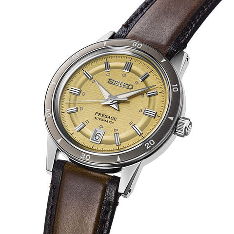 SEIKO SARY269/SRPL75J1 Automatic Mechanical Watch Elegant Yellow Dial Stainless Steel Case Water Resistant