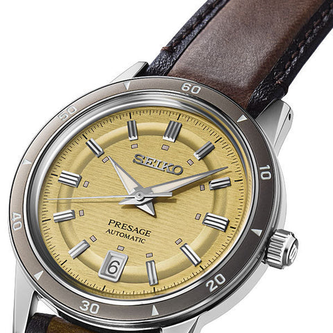 SEIKO SARY269/SRPL75J1 Automatic Mechanical Watch Elegant Yellow Dial Stainless Steel Case Water Resistant