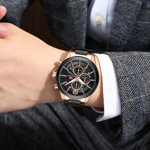 MF0237G-02 2 Mini Focus 45mm Chronograph Stylish Design Water Resistant Quartz Movement Durable Stainless Steel Band
