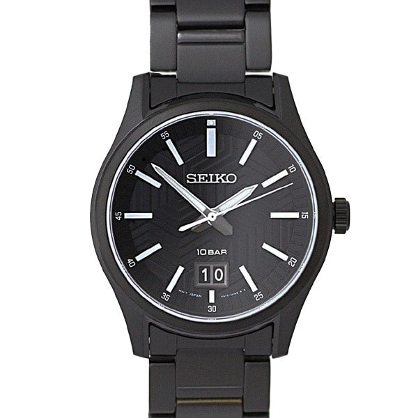 SEIKO SUR515P1 Watch - Quartz Black Dial Water Resistant 10BAR Men's Bracelet Watch with 1 Year Warranty