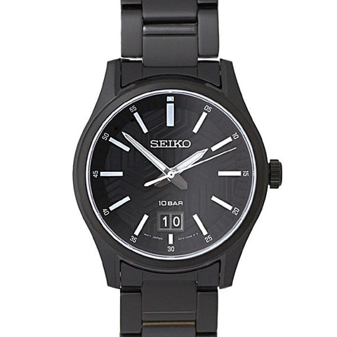 SEIKO SUR515P1 Watch - Quartz Black Dial Water Resistant 10BAR Men's Bracelet Watch with 1 Year Warranty
