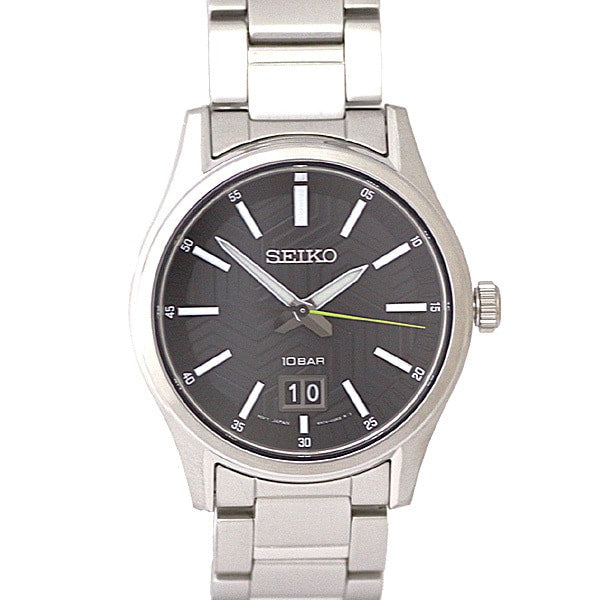 SEIKO SUR535P1 Watch - Quartz Men's Watch with Black Dial Stainless Steel Bracelet 10BAR Water Resistant 1 Year Warranty