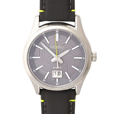 SEIKO SUR543P1 Watch - Quartz Gray Men's Watch 10BAR Water Resistant Nylon Strap with 1 Year Warranty