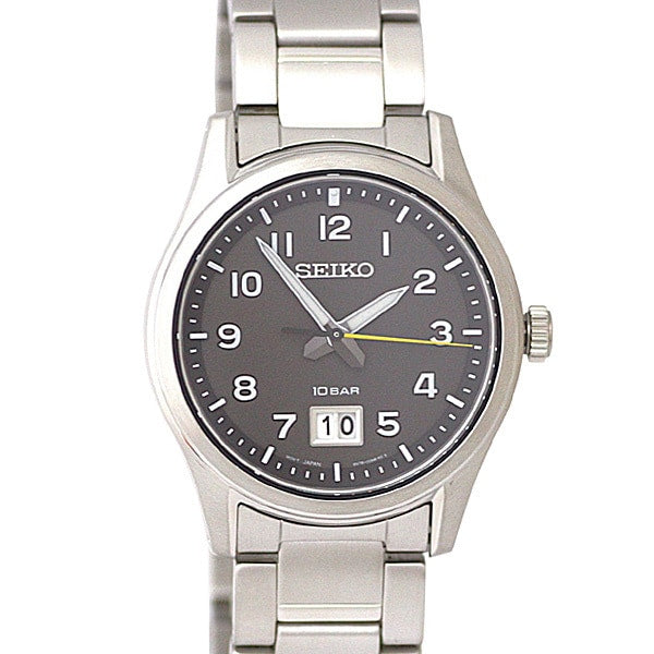 SEIKO SUR569P1 Watch - Quartz Movement Stainless Steel Bracelet 10BAR Water Resistant Black Dial Men's Watch