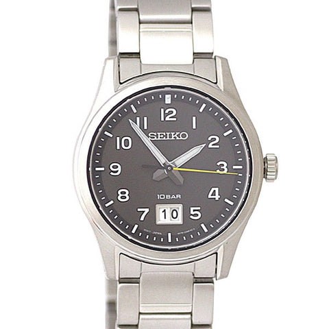 SEIKO SUR569P1 Watch - Quartz Movement Stainless Steel Bracelet 10BAR Water Resistant Black Dial Men's Watch