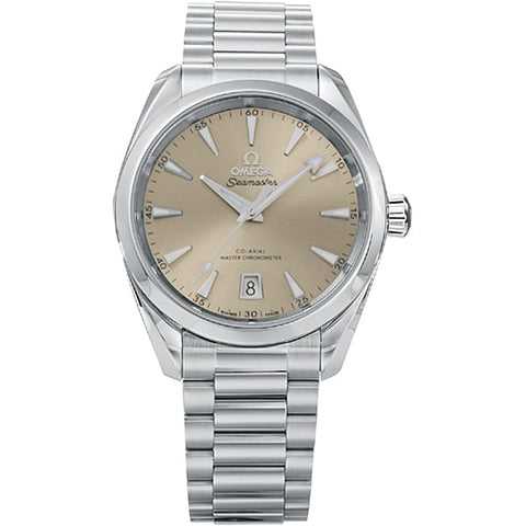 OMEGA 220.10.38.20.09.001 Seamaster Aqua Terra Men's Watch with Co Axial Master Chronometer, Metal Bracelet, 5 Year Warranty for Ultimate Precision and Style