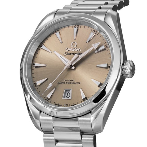 OMEGA 220.10.38.20.09.001 Seamaster Aqua Terra Men's Watch with Co Axial Master Chronometer, Metal Bracelet, 5 Year Warranty for Ultimate Precision and Style