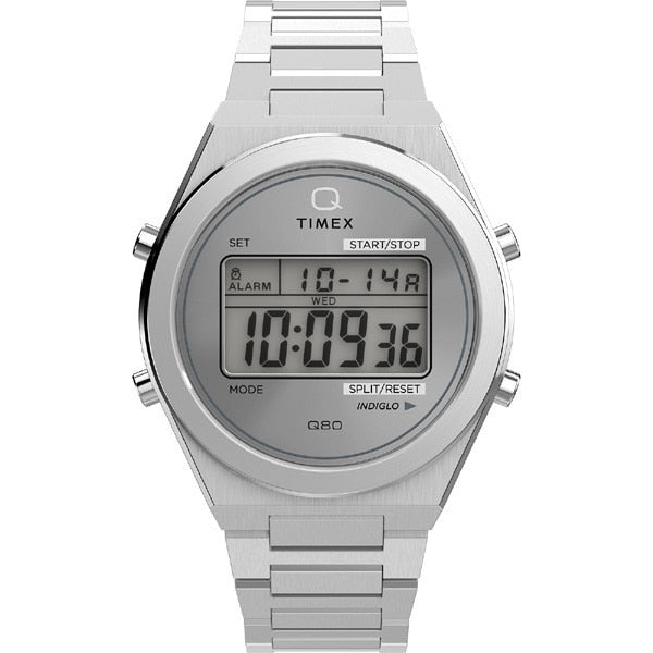 TIMEX TW2Y09800 Watch - Q Timex Q80 Continental Silver - 1-Year Warranty, Stylish Design & Durable Build [Genuine Product]