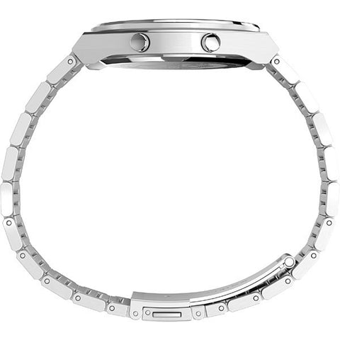 TIMEX TW2Y09800 Watch - Q Timex Q80 Continental Silver - 1-Year Warranty, Stylish Design & Durable Build [Genuine Product] (I