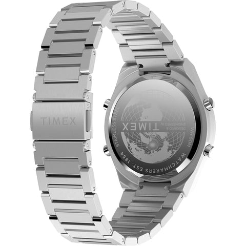TIMEX TW2Y09800 Watch - Q Timex Q80 Continental Silver - 1-Year Warranty, Stylish Design & Durable Build [Genuine Product] (I
