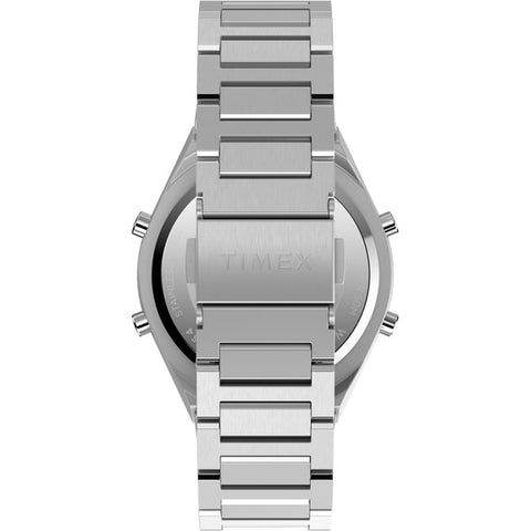 TIMEX TW2Y09800 Watch - Q Timex Q80 Continental Silver - 1-Year Warranty, Stylish Design & Durable Build [Genuine Product] (I