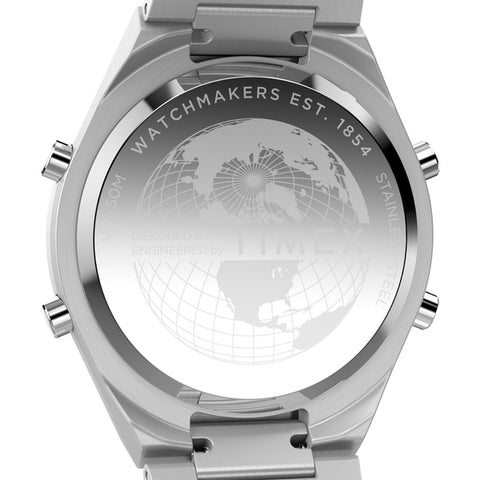 TIMEX TW2Y09800 Watch - Q Timex Q80 Continental Silver - 1-Year Warranty, Stylish Design & Durable Build [Genuine Product] (I