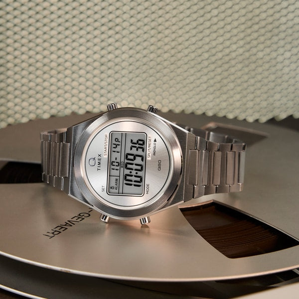TIMEX TW2Y09800 Watch - Q Timex Q80 Continental Silver - 1-Year Warranty, Stylish Design & Durable Build [Genuine Product] (I