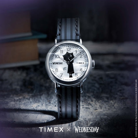 TIMEX TW2Y19400 Wednesday Collaboration Weekender: TIMEX × Wednesday Weekender 1-Year Warranty, White - Stylish & Durable Timepiece