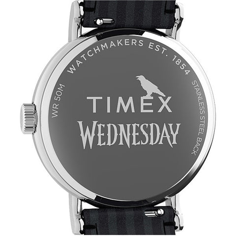 TIMEX TW2Y19400 Wednesday Collaboration Weekender: TIMEX × Wednesday Weekender 1-Year Warranty, White - Stylish & Durable Timepiece