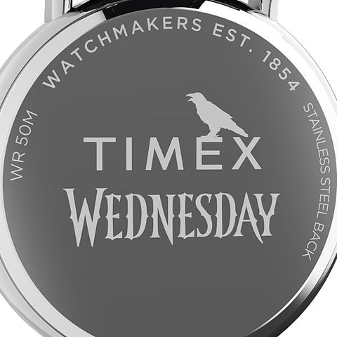 TIMEX TW2Y19400 Wednesday Collaboration Weekender: TIMEX × Wednesday Weekender 1-Year Warranty, White - Stylish & Durable Timepiece
