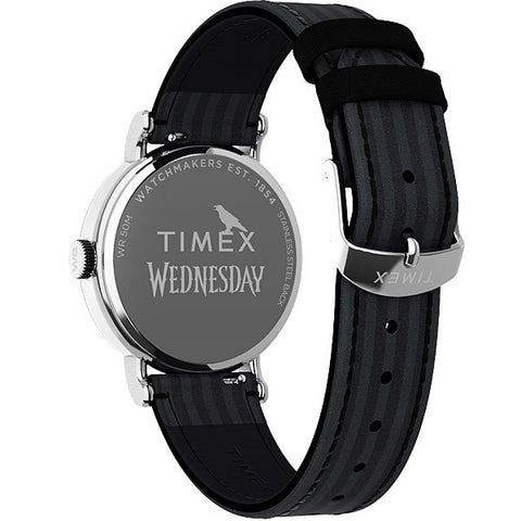 TIMEX TW2Y19400 Wednesday Collaboration Weekender: TIMEX × Wednesday Weekender 1-Year Warranty, White - Stylish & Durable Timepiece