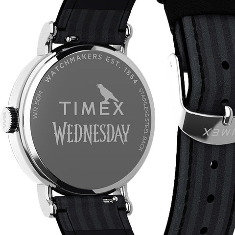 TIMEX TW2Y19400 Wednesday Collaboration Weekender: TIMEX × Wednesday Weekender 1-Year Warranty, White - Stylish & Durable Timepiece