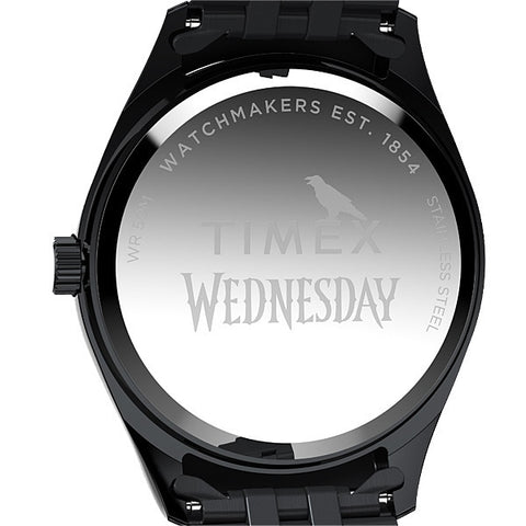 TIMEX TW2Y19600 Timex Wednesday Collaboration Legacy - 1-Year Warranty, Stylish Black Design, Genuine Product