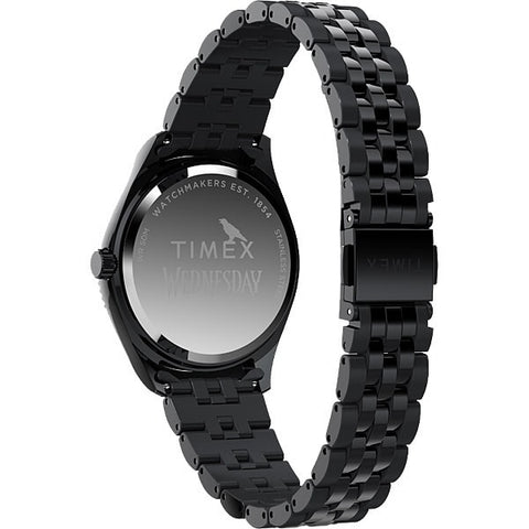 TIMEX TW2Y19600 Timex Wednesday Collaboration Legacy - 1-Year Warranty, Stylish Black Design, Genuine Product
