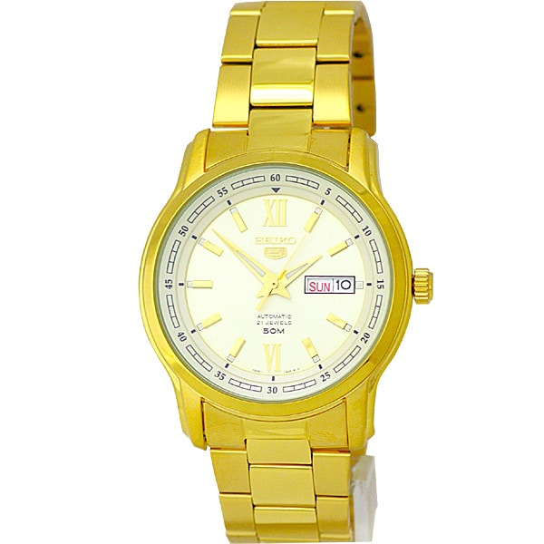 SEIKO SNKP20K1 Watch - 42mm Water Resistant Automatic Movement Men's Watch with GP Bracelet and 1 Year Warranty