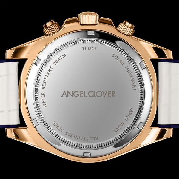 ANGEL CLOVER TCD45PBU WH Solar Chronograph Diver Watch with