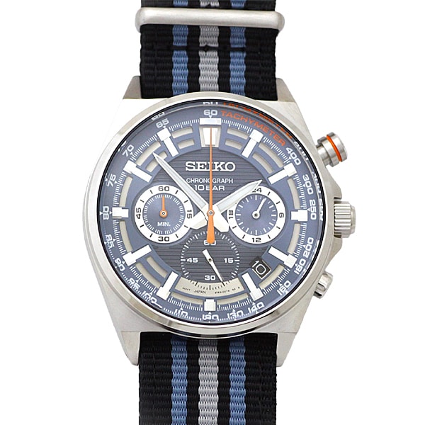 SEIKO SSB409P1 Watch - Chronograph Quartz 10BAR Water Resistant Nylon Strap Men's Watch 41mm 1-Year Warranty