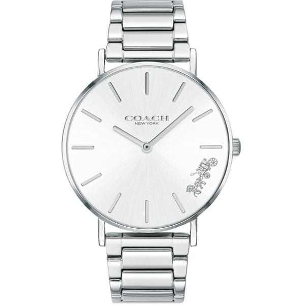 COACH 14503344 Watch - Perry 36mm Stainless Steel Bracelet Watch with White Dial Authentic Style and 2 Year Warranty