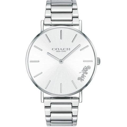 COACH 14503344 Watch - Perry 36mm Stainless Steel Bracelet Watch with White Dial Authentic Style and 2 Year Warranty
