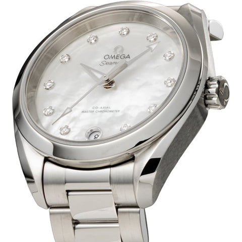 OMEGA 220.10.34.20.55.001 Seamaster Aqua Terra 150M Co Axial Master Chronometer Ladies' Watch with Metal Bracelet and 5 Year Warranty