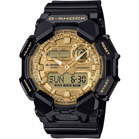 CASIO GA010GGB1A9JF G-SHOCK Black and Gold Series GA-010GGB-1A9JF - Durable Resin Case, Shock Resistant, Water Resistant, Stylish Design by CASIO