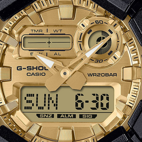 CASIO GA010GGB1A9JF G-SHOCK Black and Gold Series GA-010GGB-1A9JF - Durable Resin Case, Shock Resistant, Water Resistant, Stylish Design by CASIO