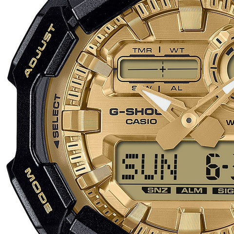 CASIO GA010GGB1A9JF G-SHOCK Black and Gold Series GA-010GGB-1A9JF - Durable Resin Case, Shock Resistant, Water Resistant, Stylish Design by CASIO