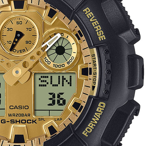 CASIO GA100GGB1A9JF G-SHOCK Black and Gold Series GA-100GGB-1A9JF - Durable Men's Watch with Shock Resistance and Water Resistance by CASIO