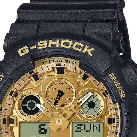 CASIO GA100GGB1A9JF G-SHOCK Black and Gold Series GA-100GGB-1A9JF - Durable Men's Watch with Shock Resistance and Water Resistance by CASIO